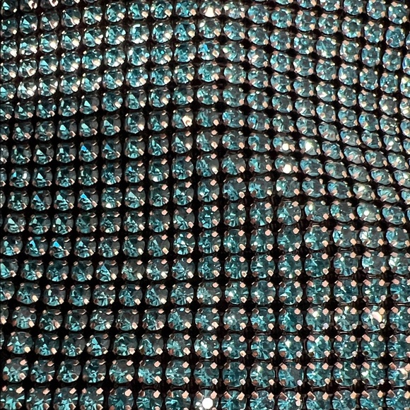 Madison West | Turquoise Rhinestone Embellished Hobo Bag - Picture 6 of 8